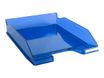 Exacompta COMBO Glossy - Corbeille à courrier bleu royal translucide