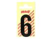 Pickup - Étiquette autocollante - 90 mm - Chiffre 6 - noir mat