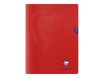 Clairefontaine Mimesys - Cahier polypro 24 x 32 cm - 96 pages - petits carreaux (5x5 mm) - rouge