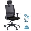 Fauteuil de bureau SCOTT - accoudoirs réglables - appuie-tête réglable - noir