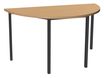 Table de réunion Demi-lune - 120 x 60 cm - Pieds carrés anthracite - imitation hêtre
