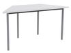 Table de réunion Trapèze - 140 x 70 cm - Pieds carrés aluminium - Blanc perle