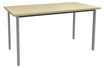 Table de réunion Rectangulaire - 160 x 80 cm - Pieds carrés aluminium - imitation érable