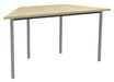 Table de réunion Trapèze - 140 x 70 cm - Pieds carrés aluminium - imitation Erable