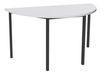 Table de réunion Demi-lune - 160 x 80 cm - Pieds carrés anthracite - Blanc perle