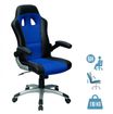Fauteuil gamer RACER - accoudoirs rabattables - noir et bleu
