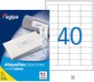 Apli Agipa - 4000 Étiquettes adhésives blanches multi-usages - 45,7 x 25,4 mm - coins arrondis - réf 102164