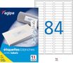 Apli Agipa - 8400 Étiquettes adhésives blanches multi-usages - 46 x 11,1 mm - coins arrondis - réf 102165