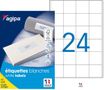 Apli Agipa - 2400 Étiquettes adhésives blanches multi-usages - 50 x 50 mm - coins droits - réf 102166