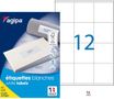 Apli Agipa - 1200 Étiquettes adhésives blanches multi-usages - 70 x 70 mm - coins droits - réf 102167