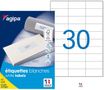 Apli Agipa - 3000 Étiquettes adhésives blanches multi-usages - 70 x 29,7 mm - coins droits - réf 118994