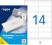 Apli Agipa - 1400 Étiquettes adhésives blanches multi-usages - 105 x 40 mm - coins droits - réf 119017