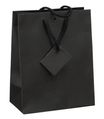 Logistipack - 10 Sacs cadeau kraft - poignées cordelières - 18 cm x 10 cm x 22,7 cm - noir