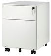 Caisson mobile métallique monobloc - H50 x L42 x P56,5 cm - 2 tiroirs - blanc
