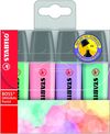 STABILO BOSS ORIGINAL Pastel - Pack de 4 surligneurs - couleurs assorties