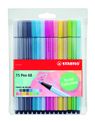 STABILO Pen 68 - 15 Feutres pointe moyenne - coloris pastel