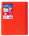 Clairefontaine Koverbook - Cahier polypro 17 x 22 cm - 96 pages - grands carreaux (Seyes) - rouge