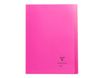 Clairefontaine Koverbook - Cahier polypro A4 (21x29,7 cm) - 96 pages - grands carreaux (Seyes) - rose
