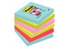Post-it - 6 Blocs notes de 90 feuilles Super Sticky Miami - couleurs assorties - 76 x 76 mm