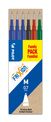 Pilot Frixion Ball - 6 Recharges pour rollers effaçables - 0,7 mm - noir/rouge/bleu/vert