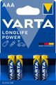 VARTA Longlife Power - 4 piles alcalines - AAA LR03