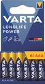 VARTA Longlife Power - 6 piles alcalines - AAA LR03