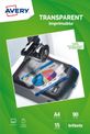 Avery - Films transparents pour rétroprojecteur - A4 - 15 feuilles - impression jet d'encre