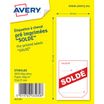 Avery -  1000 étiquettes à cheval pré-imprimées Soldé - 50 x 125 mm - Blanc/Rouge