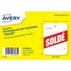 Avery -  1000 étiquettes perforées pré-imprimées Soldé - 49 x 65 mm - Blanc/Rouge