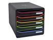 Exacompta BigBox Plus - Module de classement 5 tiroirs - noir/arlequin