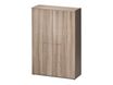Armoire haute JAZZ+ - L120 x H183 x P48 - 2 portes - 4 étagères - Chêne gris
