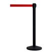 INOVSHOP - Poteau de guidage noir avec sangle rétractable rouge
