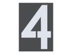 Pickup Home 3D Milan - Étiquette autocollante 100 mm - Chiffre 4 - gris