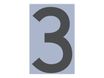 Pickup Home 3D Rio - Étiquette autocollante 100 mm - Chiffre 3 - gris