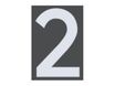 Pickup Home 3D Milan - Étiquette autocollante 60 mm - Chiffre 2 - gris