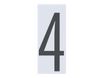 Pickup Home 3D Oslo - Étiquette autocollante 90 mm - Chiffre 4 - gris