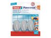 Tesa Powerstrips - 3 crochets gris effet métal - forme ovale