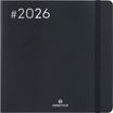 Flex - Agenda 1 semaine sur 2 pages - 16 x 16 cm - noir - Oberthur