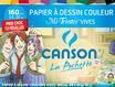 Canson - Pochette papier à dessin - 12 feuilles - 24 x 32 cm - 160 gr - mi-teintes vives