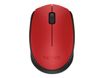 Logitech M171 - ratón - 2.4 GHz - negro, rojo