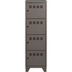 Casier de bureau monobloc métallique avec pieds - 4 portes - H134 x L40 x P40 cm - gris souris