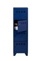 Casier de bureau monobloc métallique avec pieds - 4 portes - H134 x L40 x P40 cm - bleu nuit nacré