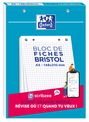 Oxford - Pack de 30 Fiches Bristol - A5 - petits carreaux - perforées - blanc