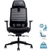 Fauteuil de bureau JACK - accoudoirs réglables - appuie-tête réglable - noir
