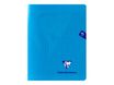Clairefontaine Mimesys - Cahier polypro 17 x 22 cm - 48 pages - grands carreaux (Seyes) - bleu