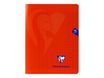 Clairefontaine Mimesys - Cahier polypro 17 x 22 cm - 48 pages - grands carreaux (Seyes) - rouge