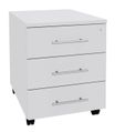 Caisson mobile EXPRIM/LOFTER/LEVEL - L43 x H56 x P60 cm - 3 tiroirs - Blanc perle