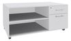Console mobile EXPRIM/LOFTER/LEVEL - L120 x H63 x P60 cm - 2 tiroirs dont 1 DS - coté blanc - finition façade et dessus Blanc perle