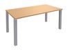 Bureau droit EXPRIM - L160 cm - Plateau imitation Hêtre - Pieds alu