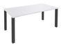 Bureau droit EXPRIM - L160 cm - Plateau Blanc perle - Pieds carbonne